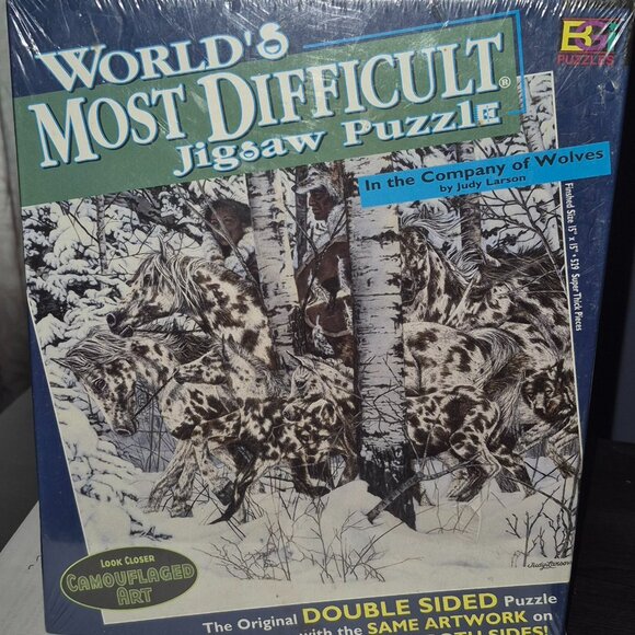 BGI Puzzles World’s Most Difficult Jigsaw Puzzle IN THE COMPANY OF WOLVES NEW - Picture 1 of 2